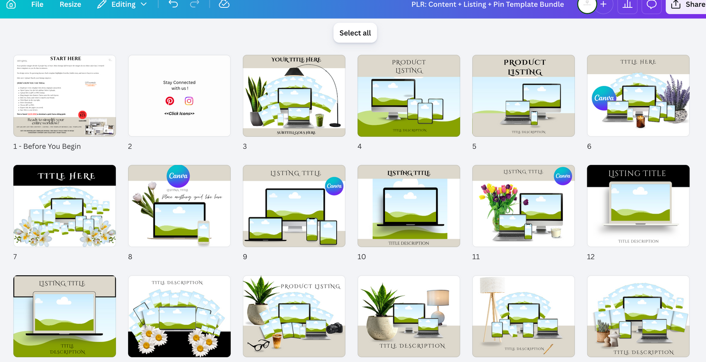 Content Listing Template for Digital Product Sales