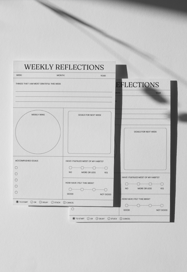Weekly Reflections Worksheet