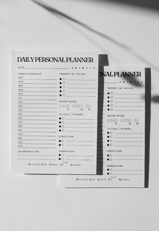 Daily Personal Planning Worksheet