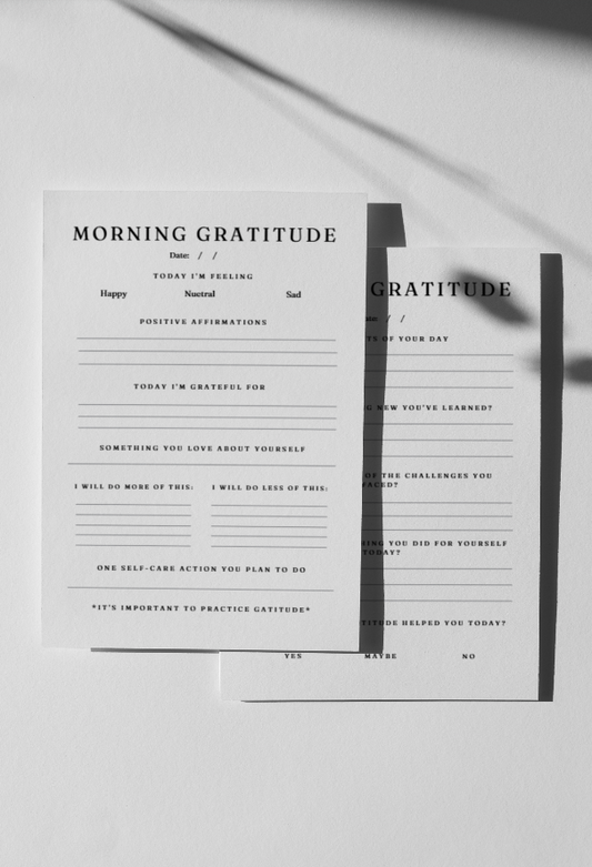 Morning and Evening Gratitude Worksheet