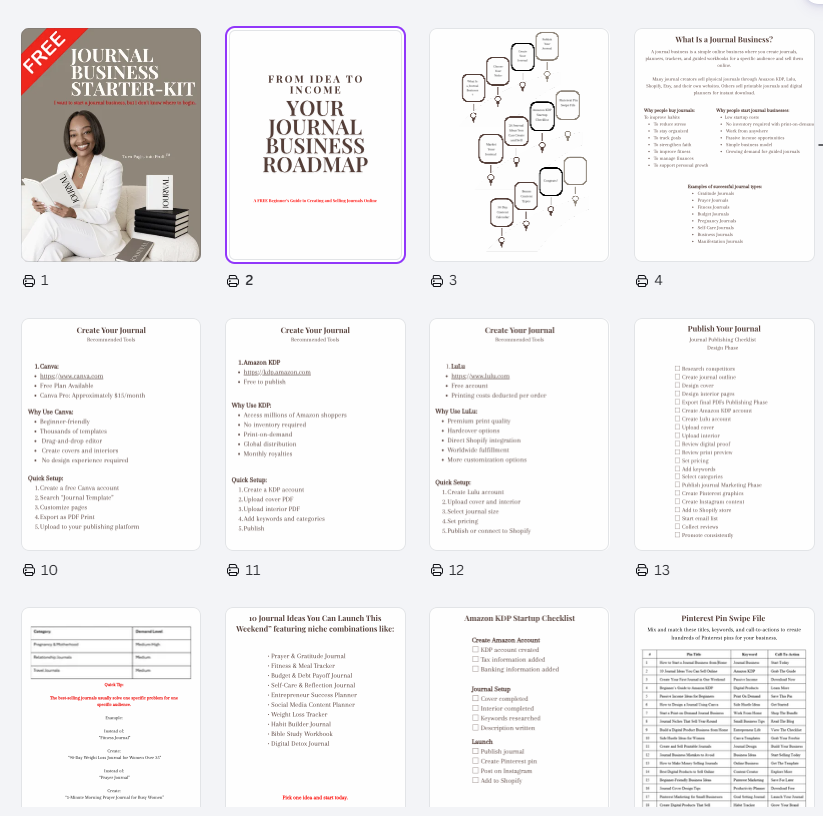 FREE Journal Business Starter Kit